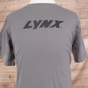 Lynx Shirt Mens Large Gray Lynx Rider Graphic Tee Tagless T-Shirt Snowmobile
